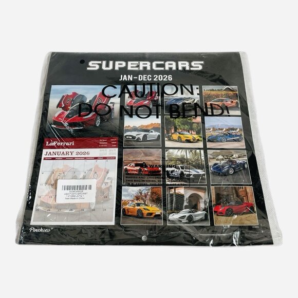 Supercars 2026 12-Month Wall Calendar Ferrari FXX K Sports Car Jan-Dec New - Picture 2 of 2
